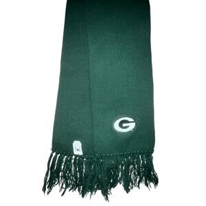 Vintage Green Bay Packers Knit Fringe Scarf Made in USA NFL Football Fan Gear